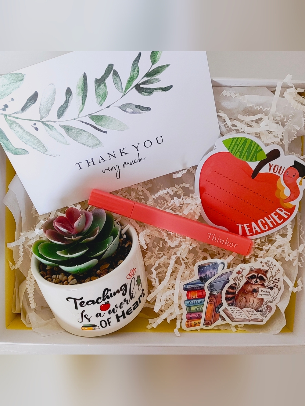Teacher Appreciation Succulent Cactus Gift Box Set.